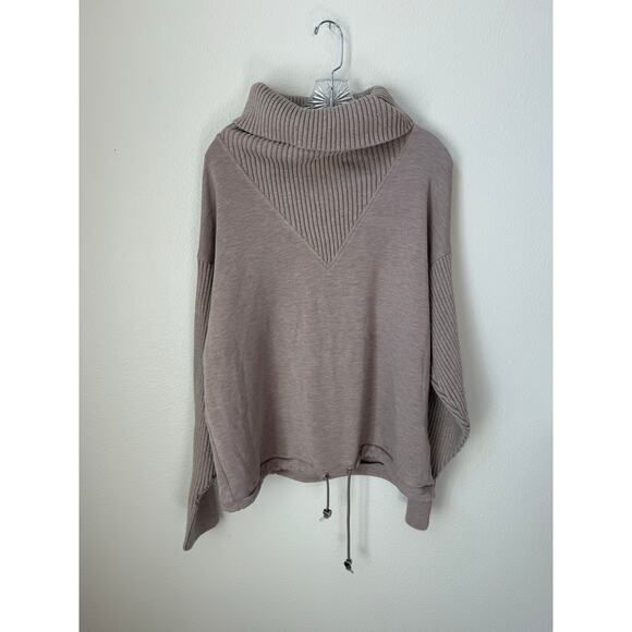 Varley DoubleSoft Hannah Cowl Neck Sweatshirt Pullover Taupe Size XL - Picture 3 of 11